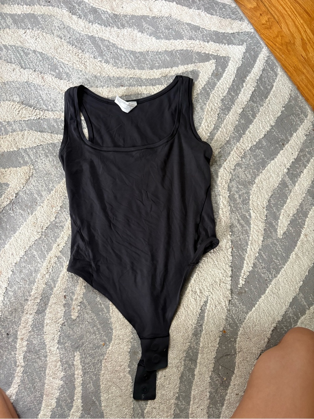 Skims black thong racerback bodysuit